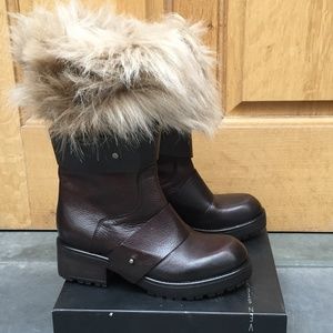 STEVE MADDEN WOMENS FELICIA LEATHER BOOTS